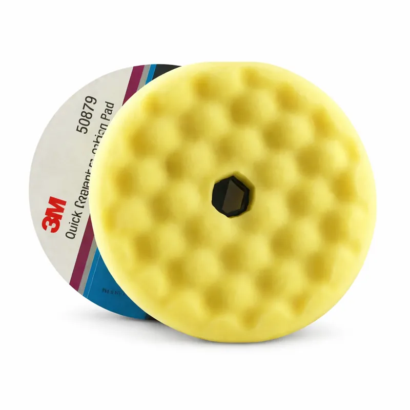 Direct Beschikbaar 3M 50879 Perfect-It III Quick Connect Dubbelzijdige Gewafelde Hoogglans Polijstschijf 150mm - Geel